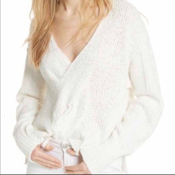 Free People Sweaters - Free People Coco V-Neck Long Sleeve Knit Sweater White